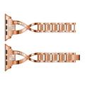 Apple Watch (38/40/SE/41/42 mm) Armband aus Diamant-Edelstahl für Damen - Roségold