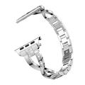 Apple Watch (42/44/SE/45/46/49mm) Damenarmband aus Diamant-Edelstahl - Silber