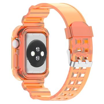 Apple Watch Series 11/10 Ersatz-Silikonarmband mit integriertem Rahmen - 46mm - Durchsichtig Schwarz