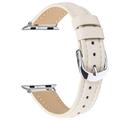 Apple Watch Series 11/10/9/8/SE 3/SE (2022)/7/SE/6/5/4/3/2/1 - Schmaler Lederarmband - 42mm/41mm/40mm/38mm - Beige