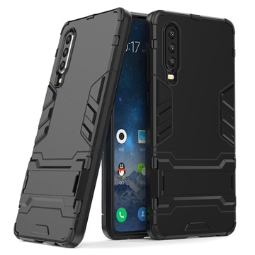Armor Serie Huawei P30 Hybrid Hülle mit Ständer - Schwarz