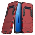 Armor Serie Samsung Galaxy S10 Hybrid Hülle mit Ständer - Rot
