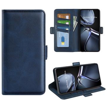 Asus Zenfone 12 Ultra Wallet Hülle mit Magnetverschluss - Kalb Textur - blau