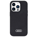 iPhone 14 Pro Max Audi Metal Logo Silikonhülle - Schwarz