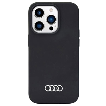 iPhone 14 Pro Max Audi Metal Logo Silikonhülle - Schwarz