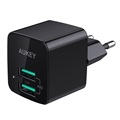 Aukey PA-U32 Minima Duo 12W Wand-ladegerät - 2x USB - Schwarz