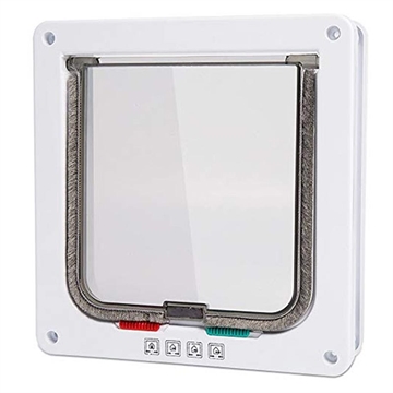 Auto-Lock Haustiergittertür mit 4-fachem Verriegelungssystem für Katzen und kleine Hunde - L - Weiß