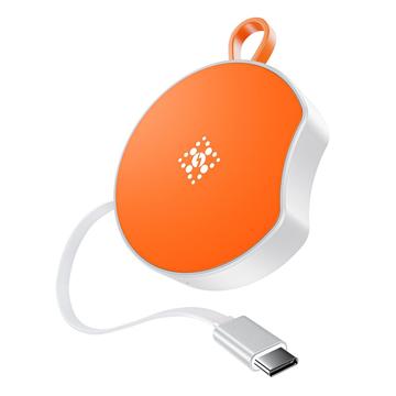 B-31 15W Wireless-Ladegerät mit einziehbarem USB-C-Kabel - Orange