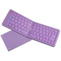 B023 68-Tasten-Magnetische Klappbare Drahtlose Tastatur mit Handyhalterung - QWERTY - Lila