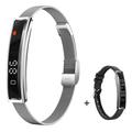 B3 Smart-Armband / Fitness-Tracker mit zwei Armbändern - Silber