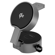 B30 3-in-1 faltbares magnetisches Schnell-Wireless-Ladegerät Qi2 15W - Schwarz / Grau