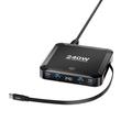 BK-124D 240W Tischladestation mit einziehbarem USB-C-Kabel - 2x USB-C, 2x USB-A