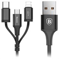 Baseus 3-in-1-USB-Kabel - Lightning, Typ-C, MicroUSB