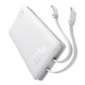 Baseus Airpow Lite 10000mAh Powerbank mit USB-C- und Lightning-Kabeln - 22.5W - Weiß