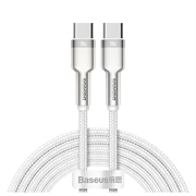 Baseus Cafule Metal Serie - USB-C/USB-C-Kabel mit Nylonummantelung - 100W - 2m - Weiß