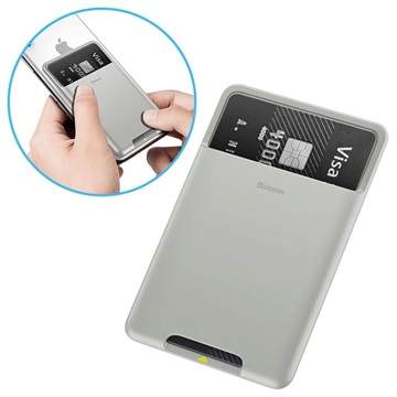 Baseus Card Pocket Universales Stick-On Kartenhalter (Offene Verpackung - Zufriedenstellend) - Hellgrau