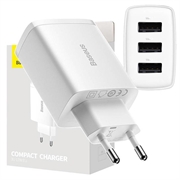 Baseus Kompaktes Schnellladegerät CCXJ020102, 3x USB, 17W - Weiß