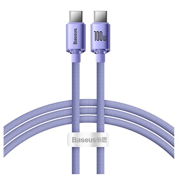Baseus Crystal Shine USB-C / USB-C Kabel CAJY000705 - 2m - Purpur