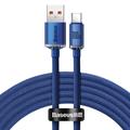 Baseus Crystal Shine USB-A / USB-C Kabel - 2m, 100W - Blau