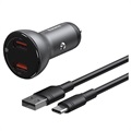 Baseus Digital Display Dual USB Kfz-Ladegerät Set TZCCBX-B0G - 45W - Grau