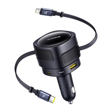 Baseus Enjoyment Max 90W Autoladegerät mit USB-C & Lightning Kabeln - Schwarz