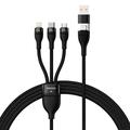 Baseus Flash Series II 100W 3-in-2-Schnellladekabel - 1.2m - Schwarz