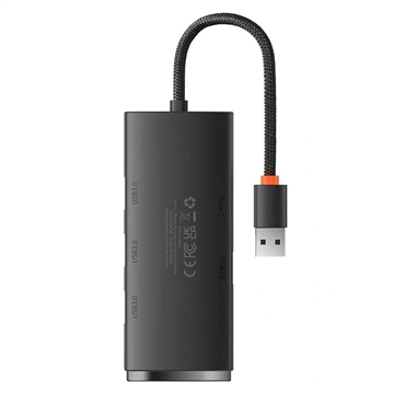 Baseus Lite Series Hub 4in1 WKQX030001 USB auf 4x USB 3.0, 25cm - Schwarz