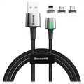 Baseus Magnetisches 3-in-1 Kabel - Lightning, USB-C, MicroUSB - 1m