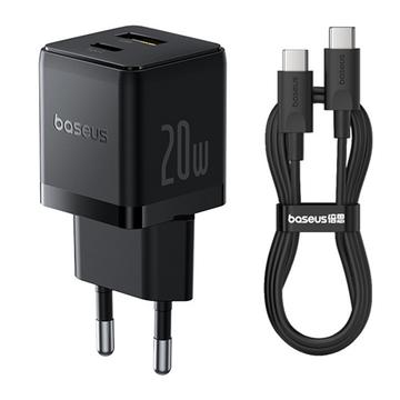 Baseus Palm 20W Schnellladegerät mit 60W Typ-C Kabel - Schwarz