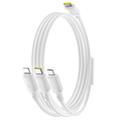 Baseus Silky 3-in-1 USB-C zu Lightning, USB-C, MicroUSB Schnellladekabel - 100W/1.5m - Weiß