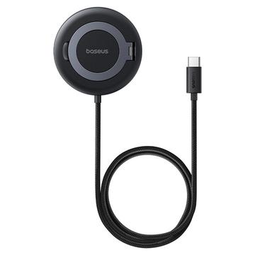 Baseus Simple Mini4 15W Magnetisches Qi2 Wireless Ladegerät mit Ständer - Schwarz