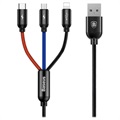 Baseus Three Primary Colors 3-in-1 Kabel - 1.2m - Schwarz