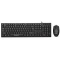 Bosston D5200 USB-Tastatur und ergonomische Maus mit 1000 DPI - Schwarz