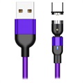 Geflochtenes Rotierendes Magnetisches USB Typ-C Kabel - 2m (Offene Verpackung - Zufriedenstellend) - Purpur