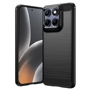 Motorola Edge 70 Fusion/70 Fusion+ Gebürstete TPU Hülle - Karbonfaser - Schwarz
