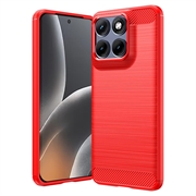 Motorola Edge 70 Fusion/70 Fusion+ Gebürstete TPU Hülle - Karbonfaser - rot
