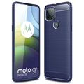 Motorola Moto G9 Power Brushed TPU Hülle - Karbonfaser
