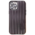 iPhone 12 Pro Gebürstete TPU Hülle mit Kameraobjektivschutz - Schwarz