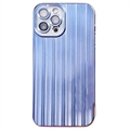 iPhone 12 Pro Gebürstete TPU Hülle mit Kameraobjektivschutz - Blau