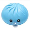 Dumpling-Squishy-Antistressspielzeug, das Blasen macht, mit Dampfkorb - Blau