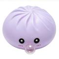 Dumpling-Squishy-Antistressspielzeug, das Blasen macht, mit Dampfkorb - Lila