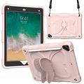 Butterfly Shape Kickstand PC + Silikon Tablet Hülle mit Schulterriemen für iPad 9.7-inch (2018)/(2017)/iPad Air 2 - Pink