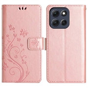 Motorola Moto G86 Butterfly Serie Wallet Schutzhülle - Roségold