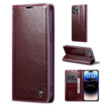 Caseme 003 Serie iPhone 14 Pro Max Schutzhülle mit Geldbörse - Rot