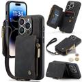 Caseme C20 Reißverschlusstasche iPhone 14 Pro Hybrid Case - Schwarz