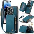 Caseme C20 Reißverschlusstasche iPhone 14 Pro Hybrid Case - Blau