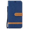 Canvas Diary Series Samsung Galaxy M10 Wallet Hülle (Offene Verpackung - Ausgezeichnet) - Dunkel Blau