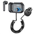 Autoladegerät / Bluetooth FM-Transmitter mit Mono-Headset T2 - Schwarz