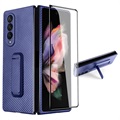 Samsung Galaxy Z Fold3 5G Cover mit Vorderseite Displayschutz - Blau