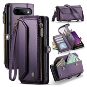 Google Pixel 11 Pro XL CaseMe C36 RFID-blockierende Wallet-Hülle - Purpur